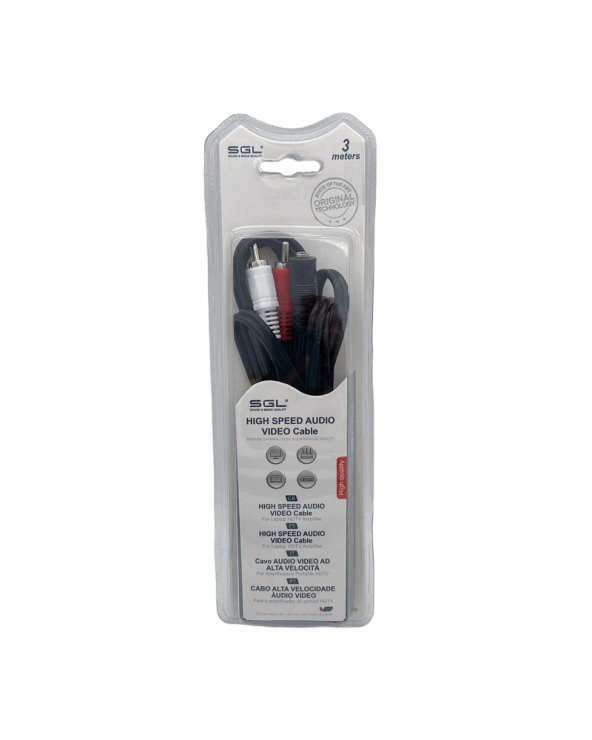 Καλώδιο ήχου - 1513 - Jack 3.5mm female/2xRCA male - 3m