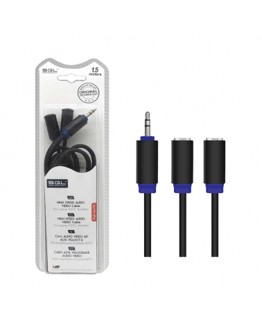 Καλώδιο ήχου Jack 3.5mm - A1528 - Male/2xFemale - 1.5m