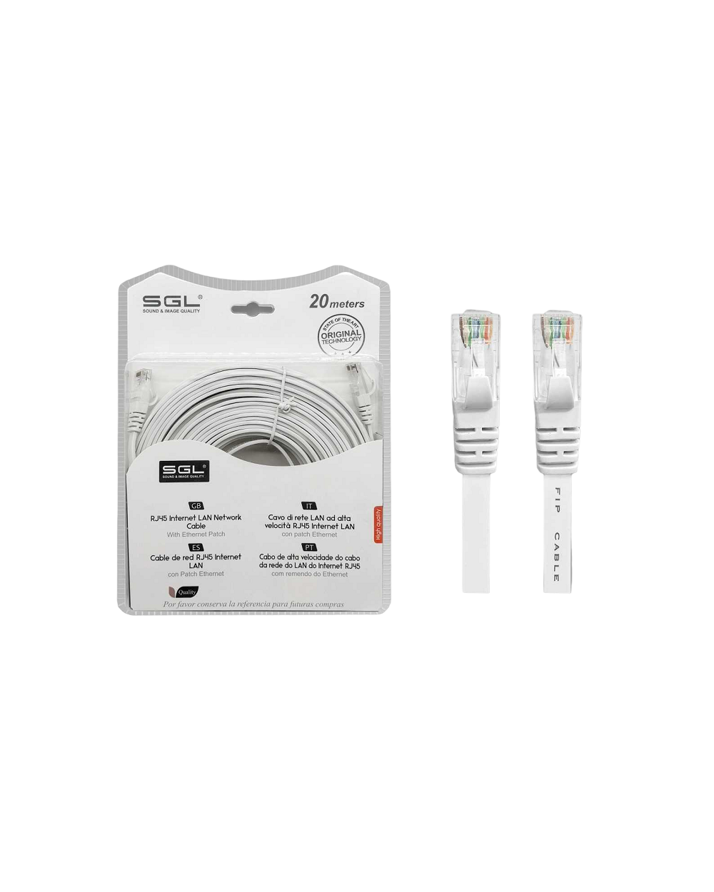Καλώδιο δικτύου Ethernet - Πλακέ - A8P8C - 20m
