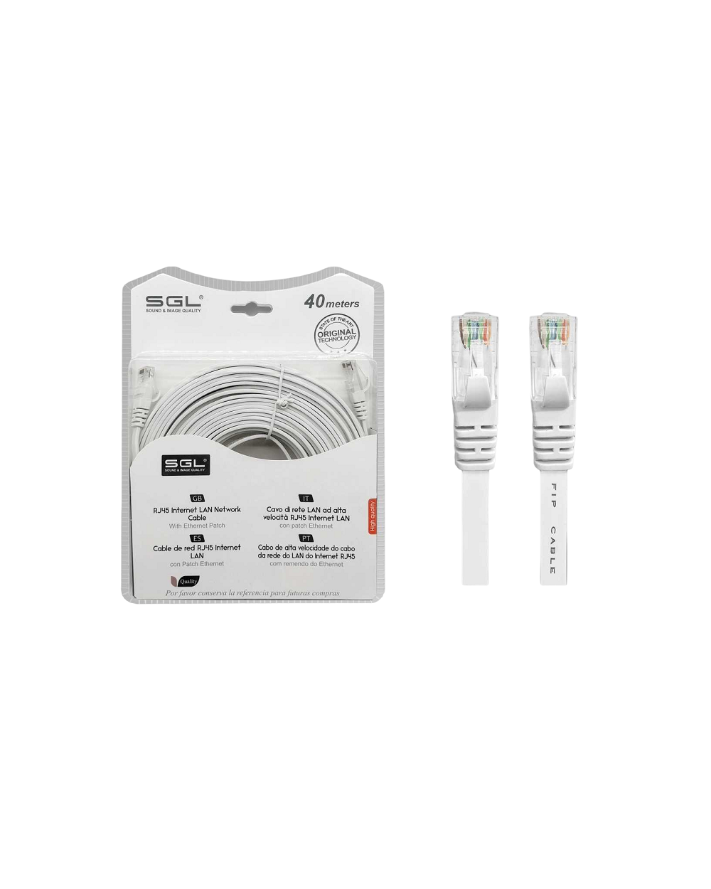 Καλώδιο δικτύου Ethernet - Πλακέ - A8P8C - 40m