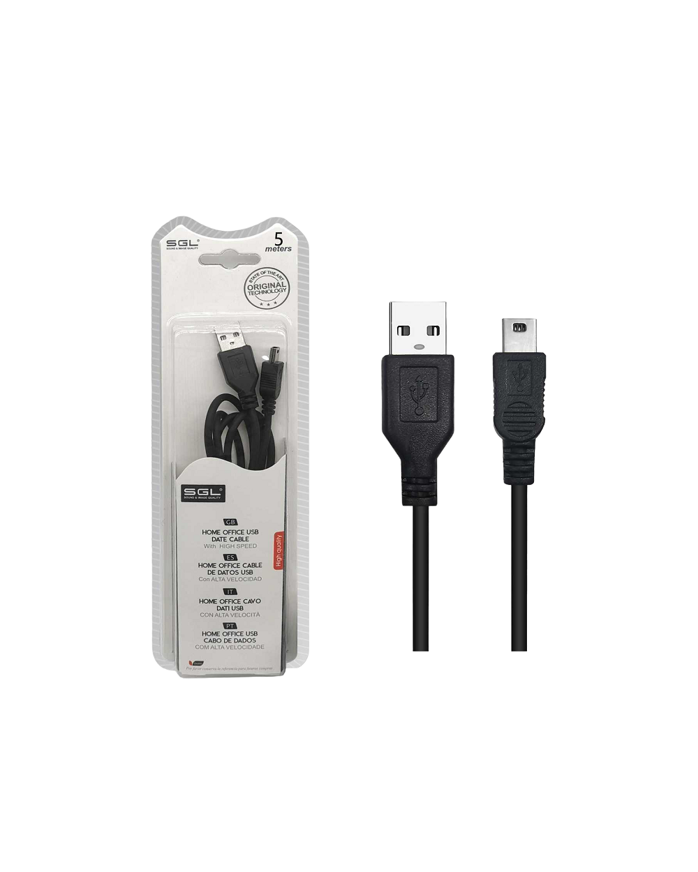 Καλώδιο μεταφοράς δεδομένων - Data - 3S - USB-A male/USB mini male - 5m