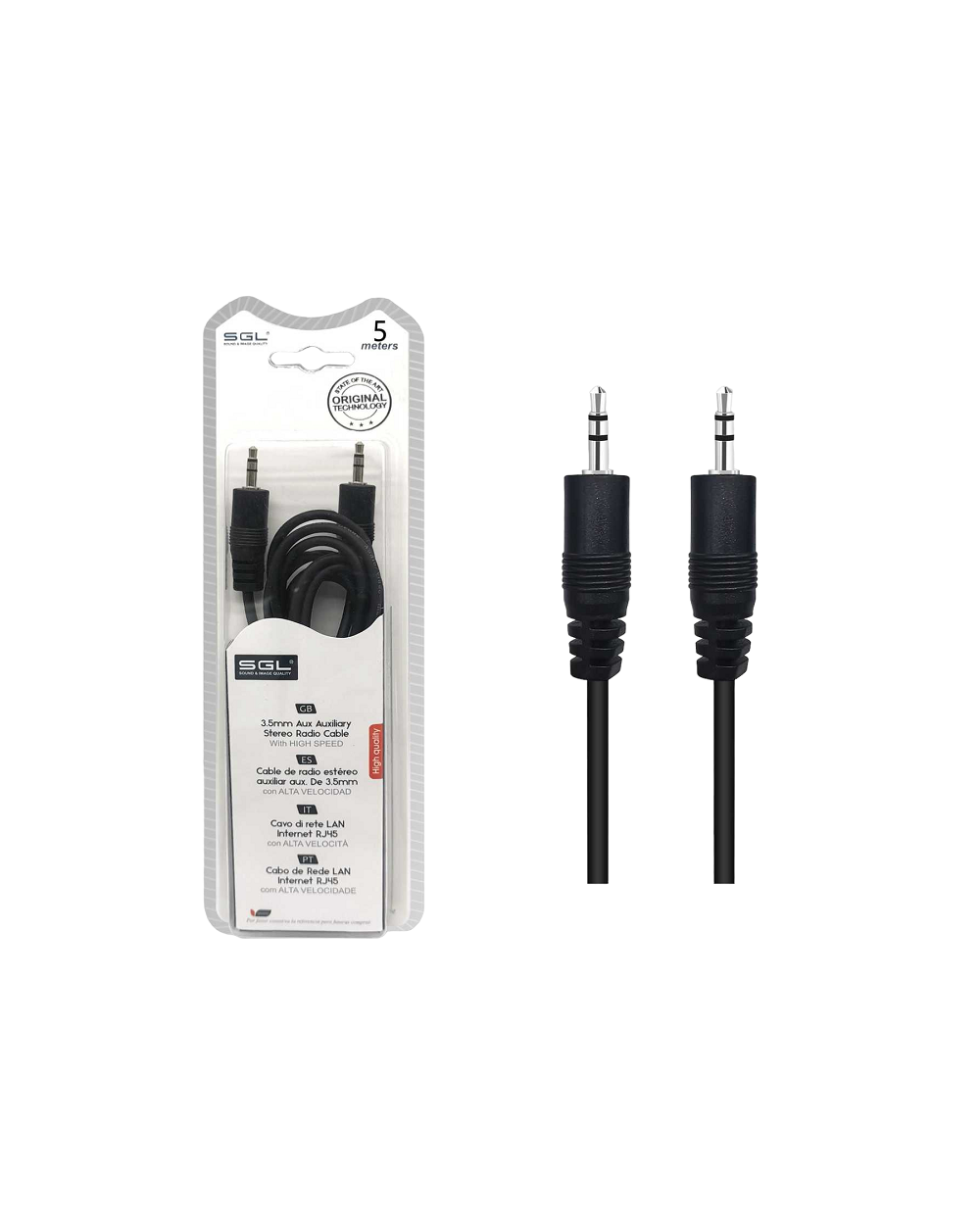 Καλώδιο ήχου Jack 3.5mm - 412 - Male/Male - 5m