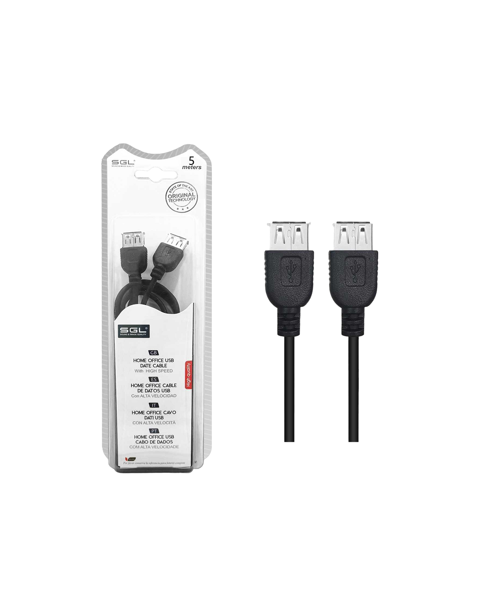 Καλώδιο επέκτασης USB 2.0 - 8S - Female/Female - 5m