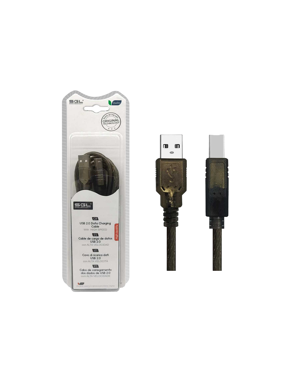 Καλώδιο USB 2.0 - 5S01 - USB-A male/USB-B male - 5m