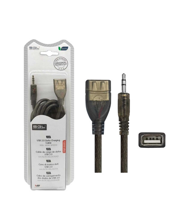 Αντάπτορας καλώδιο - 16S01 - USB A female/Jack 3.5mm male - 3m
