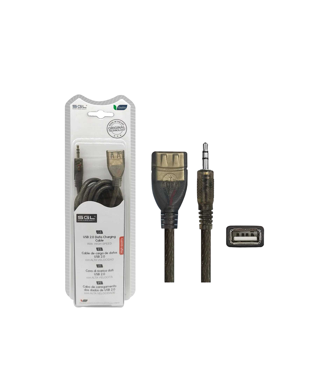 Αντάπτορας καλώδιο - 16S01 - USB A female/Jack 3.5mm male - 5m