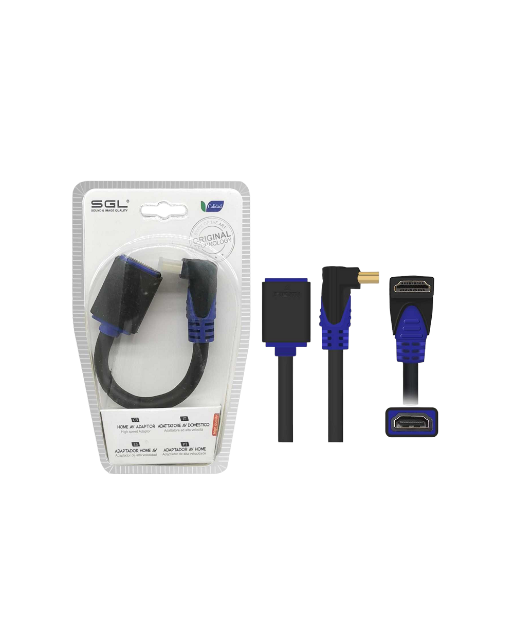 Αντάπτορας καλώδιο HDMI γωνιακό 90° - A1592FC-02 - Male/Female