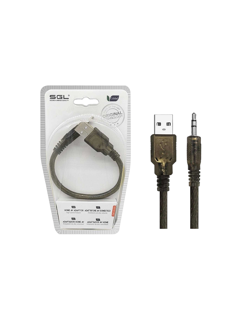 Αντάπτορας καλώδιο - USB-A male/Jack 3.5mm - 1S-01 - 20cm