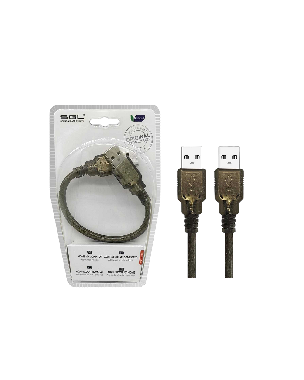 Αντάπτορας καλώδιο USB 2.0 - AA-01 - USB-A male/male - 20cm
