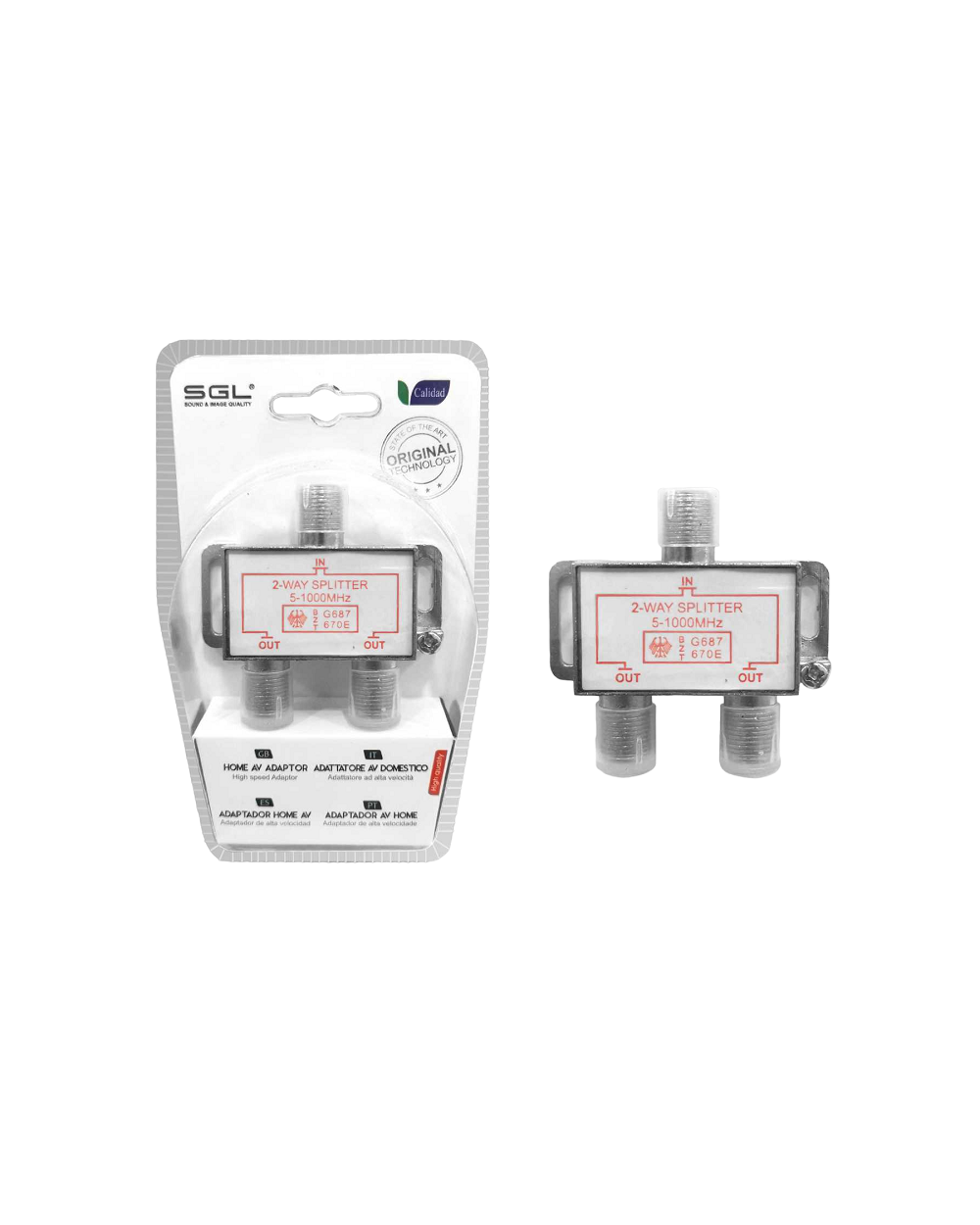 Διακλαδωτής σύνδεσης κεραίας TV - 2Way Splitter - 1801