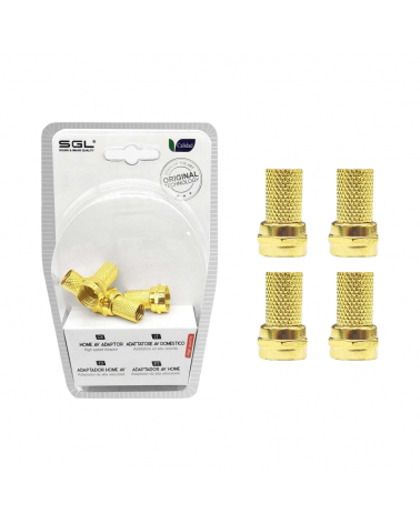 Βύσμα κεραίας TV Coaxial τύπου F - 4pcs - 1823A-4 - Gold