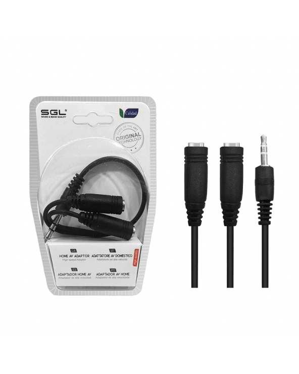 Αντάπτορας καλωδίου ήχου - Jack 3.5mm Male σε 2xFemale - 1576-2
