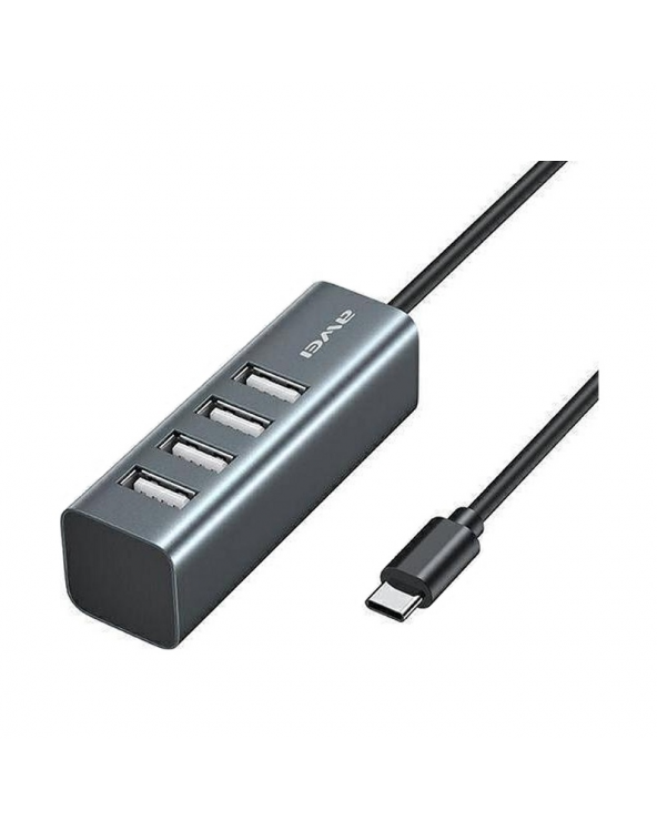 Αντάπτορας USB 2.0 Hub με 4 θύρες - Type-C - CL-122T - AWEI
