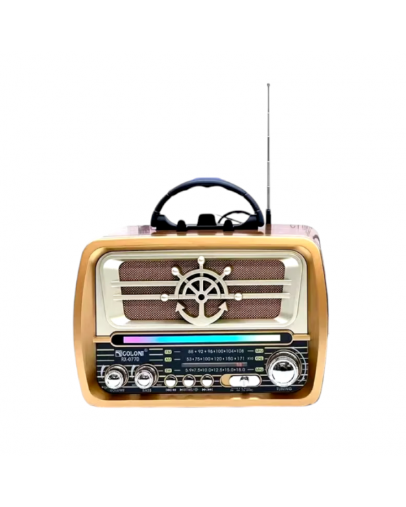 Επαναφορτιζόμενο ραδιόφωνο Retro - RX-077D - 020030 - Gold