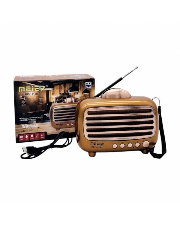 Επαναφορτιζόμενο ραδιόφωνο Retro - MD-1017 BT - 410171 - Gold