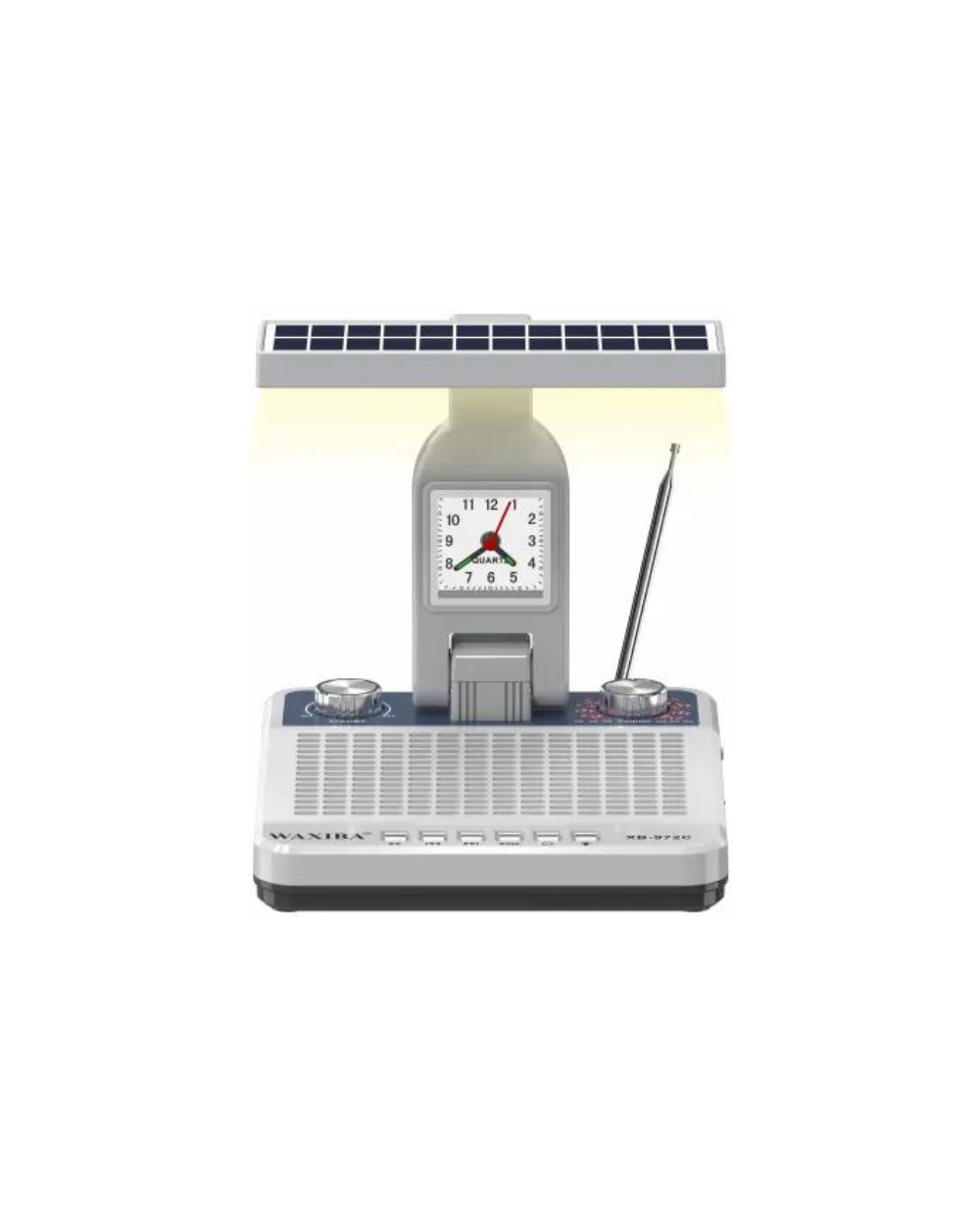 Επαναφορτιζόμενο ραδιόφωνο & φωτιστικό με ηλιακό πάνελ - XB-972C - 830111 - Silver