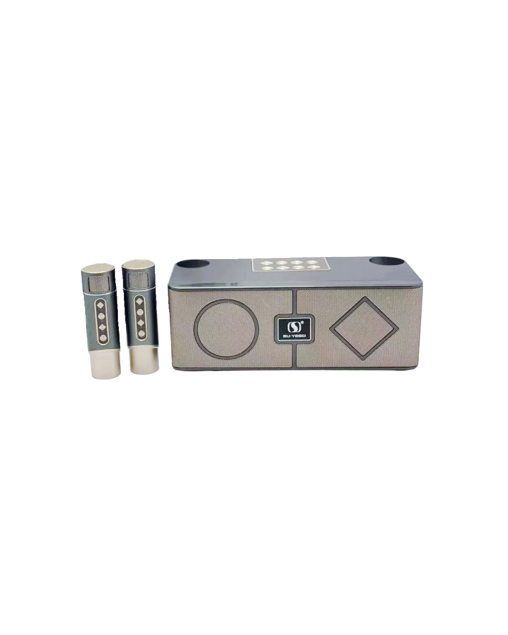 Ασύρματο ηχείο Bluetooth με 2 μικρόφωνα Karaoke - YS215 - 887271 - Grey