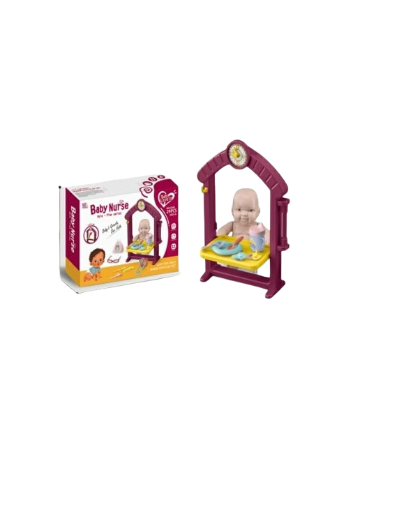 Καρεκλάκι φαγητού με κούκλα και αξεσουάρ - HL-15