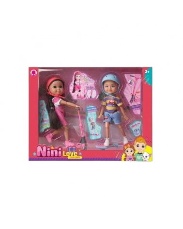 Σετ κούκλες με πατίνι και αξεσουάρ - 55857 6