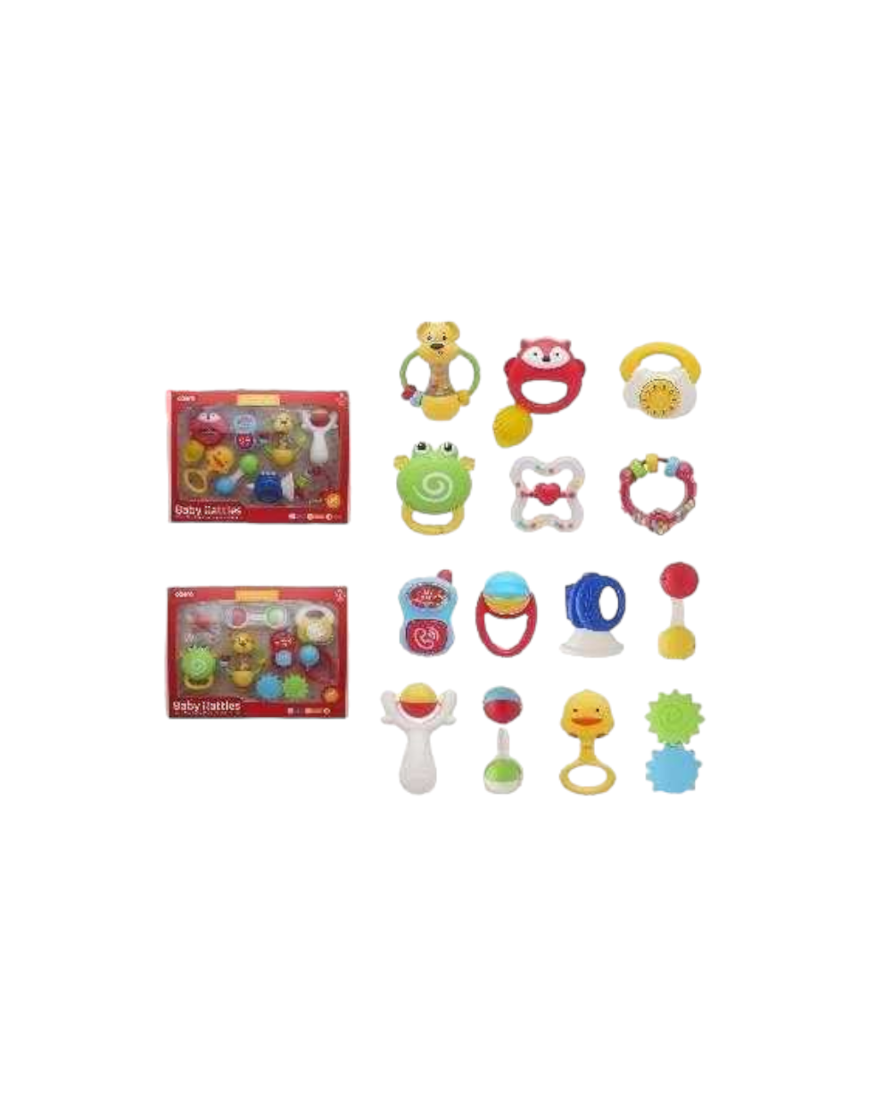 Σετ βρεφικές κουδουνίστρες & μασητικά - 8pcs - 628H-5