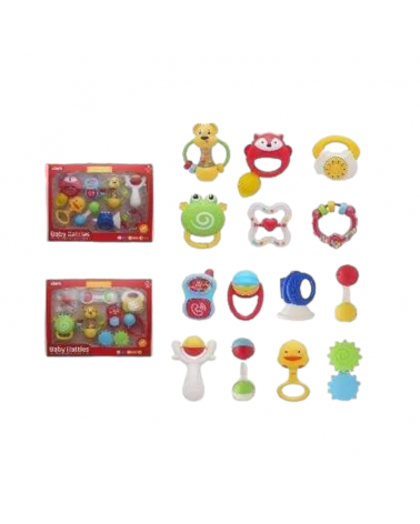Σετ βρεφικές κουδουνίστρες & μασητικά - 8pcs - 628H-5