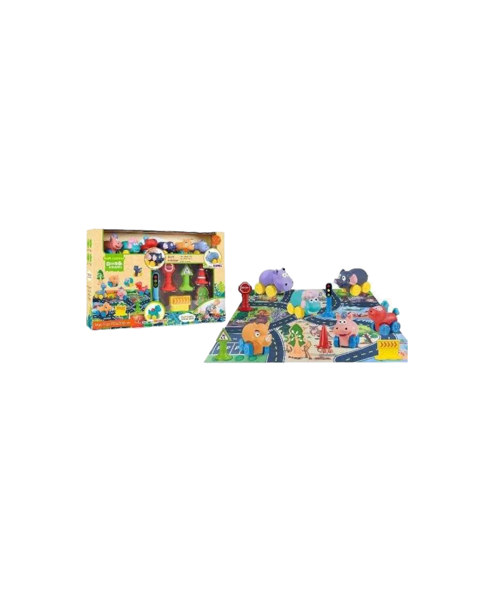 Σετ μοκέτα αυτοκινητόδρομος με αυτοκίνητα ζωάκια - 13pcs - JLX5510-2