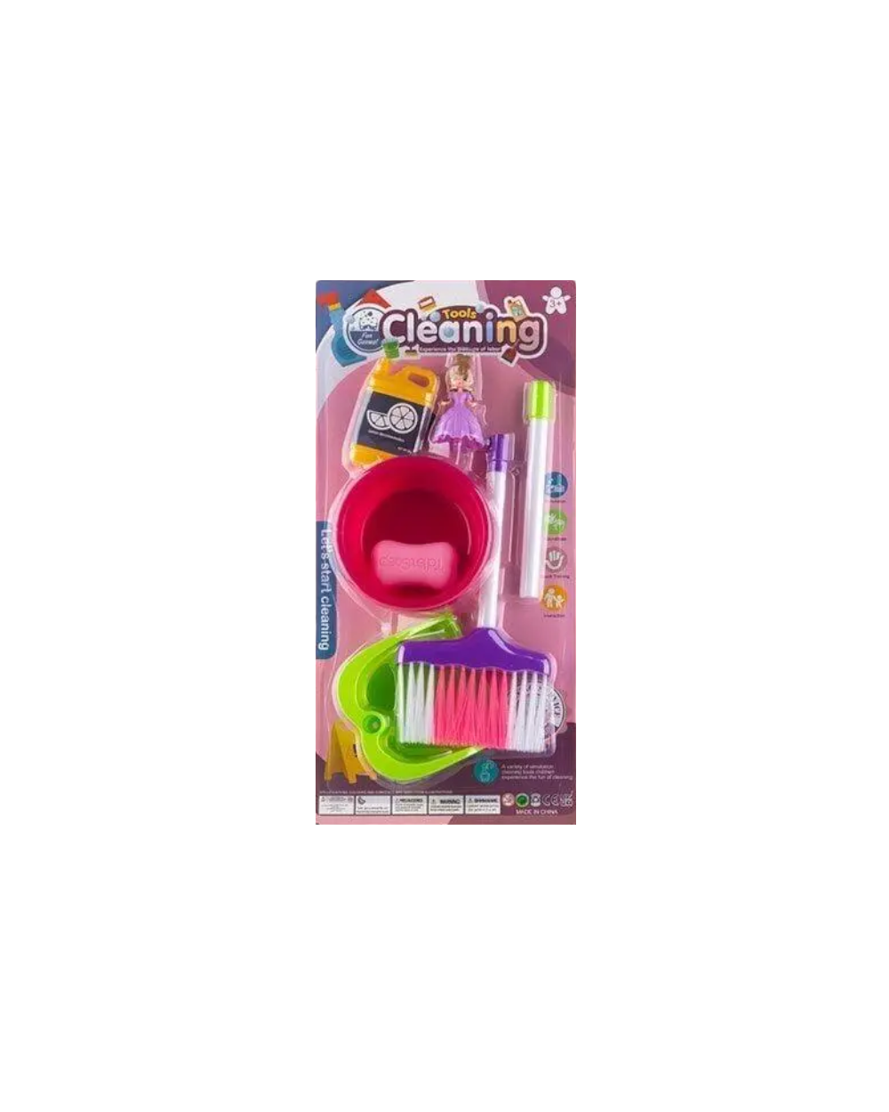 Παιδικό σετ οικιακής καθαριότητας με σκούπα - F2203-6A