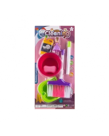 Παιδικό σετ οικιακής καθαριότητας με σκούπα - F2203-6A
