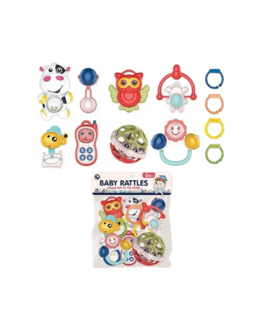 Σετ βρεφικές κουδουνίστρες & μασητικά – BM6200-112 - 12pcs