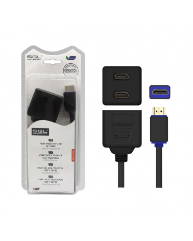 Διακλαδωτής HDMI - Splitter - A2508 - HDMI male/2xHDMI female - 25cm