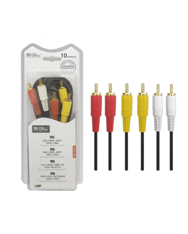 Kαλώδιο RCA - 306A - 3xRCA male/3xRCA male - 10m