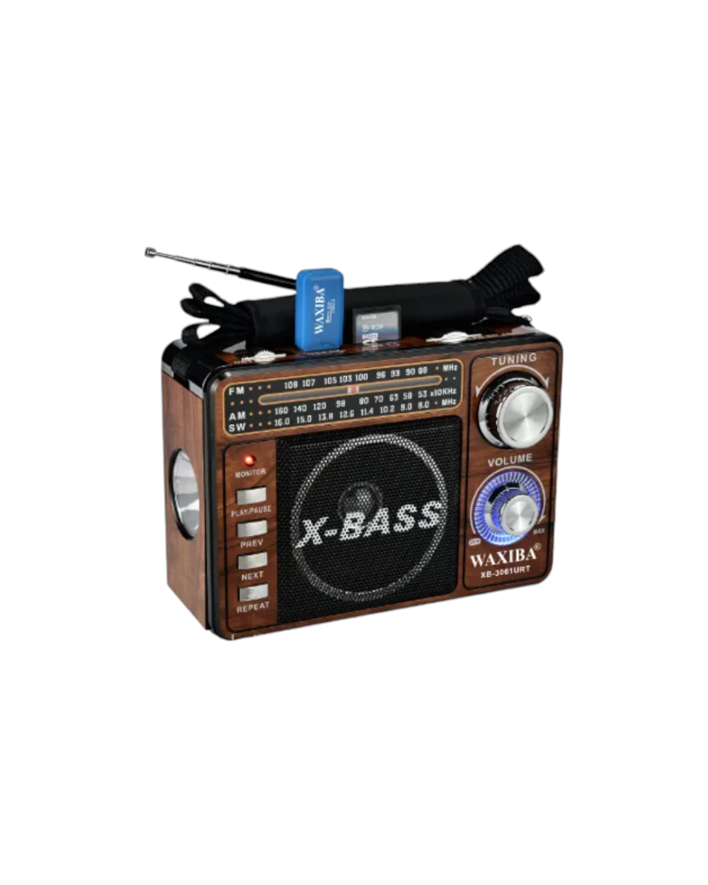 Επαναφορτιζόμενο ραδιόφωνο Retro - XB-3061BT - 020061 - Brown