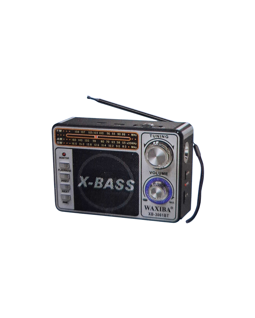 Επαναφορτιζόμενο ραδιόφωνο Retro - XB-3061BT - 020061 - Silver