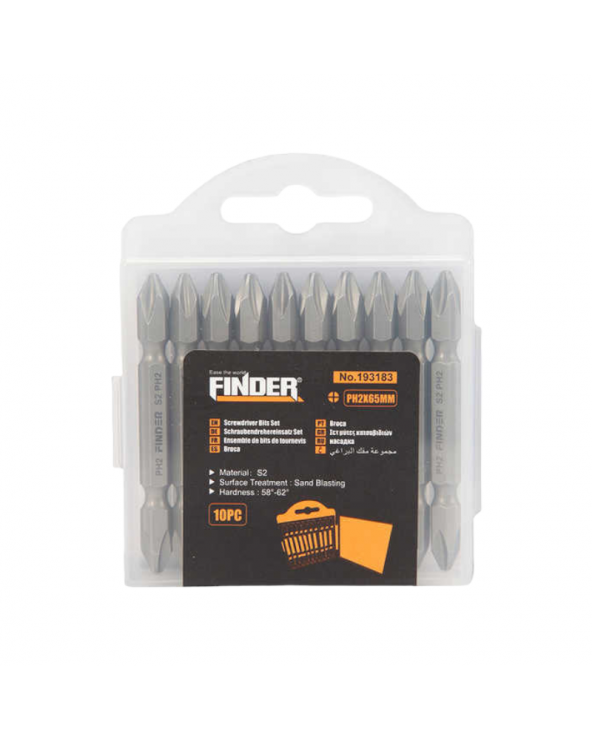 Σετ ανταλλακτικές μύτες κατσαβιδιού διπλές - 10pcs - PH2*65mm - Finder