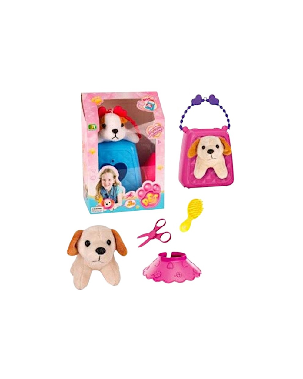 Λούτρινο σκυλάκι με αξεσουάρ & τσάντα μεταφοράς - DR5093