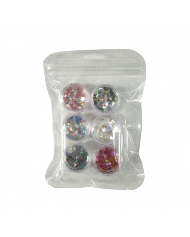 Σετ Glitter νυχιών Nail Art - ND129 - 6pcs