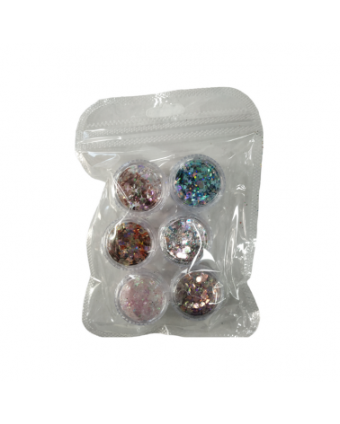 Σετ Glitter νυχιών Nail Art - ND133 - 6pcs