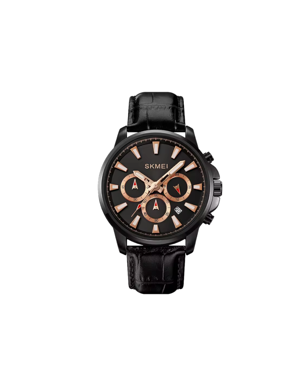 Aναλογικό ρολόι χειρός – Skmei - 2071 - Black-Gold/Leather Black