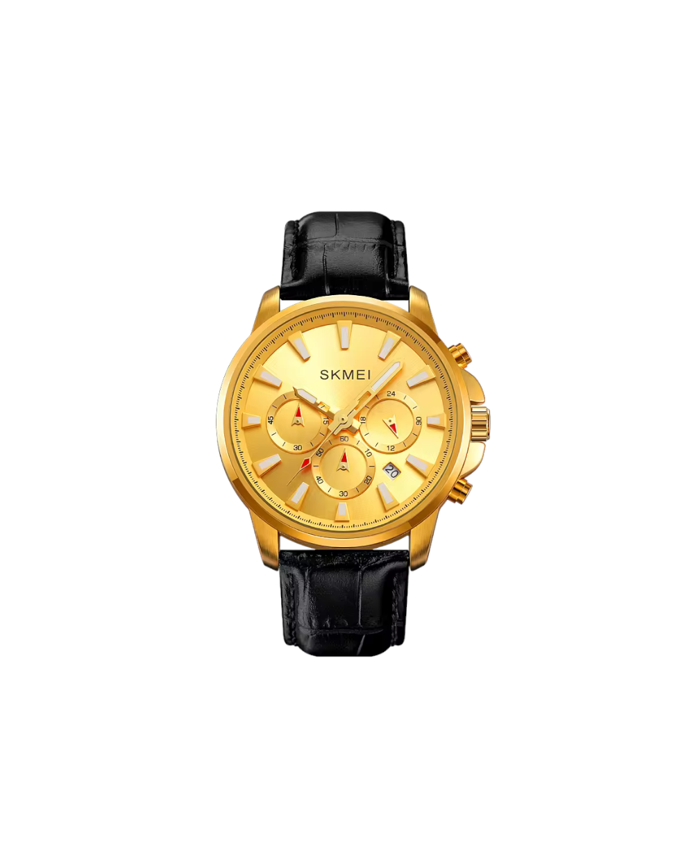 Aναλογικό ρολόι χειρός – Skmei - 2071 - Gold/Leather Black