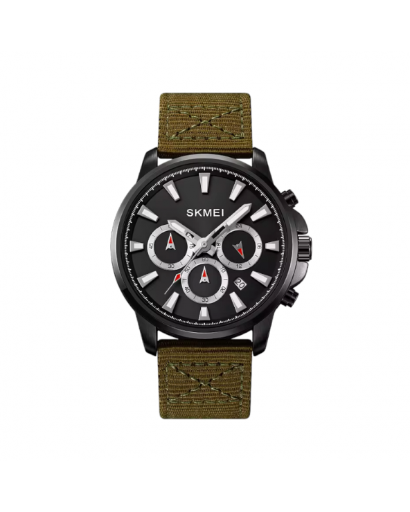 Aναλογικό ρολόι χειρός – Skmei - 2071 - Υφασμάτινο λουρί - Green