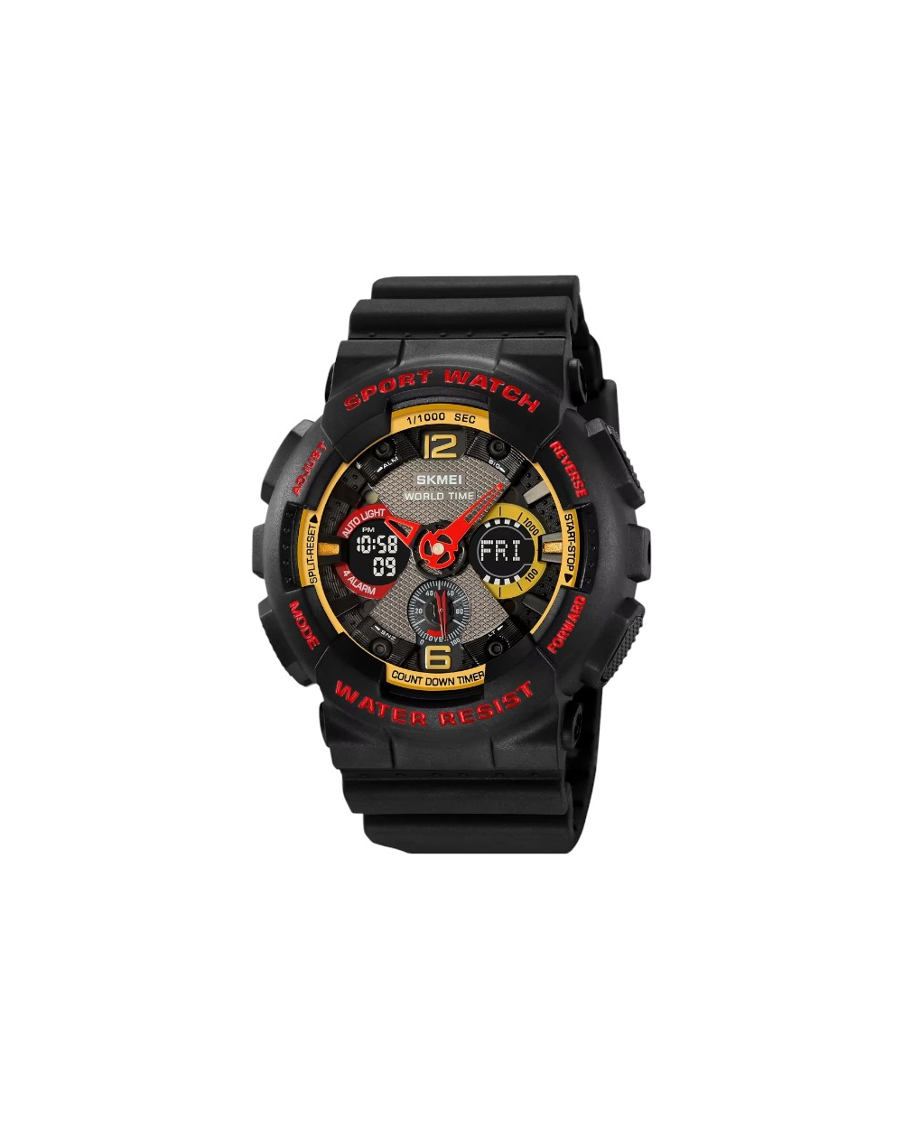 Ψηφιακό/αναλογικό ρολόι χειρός - Skmei - 2118 - Black/Gold/Red