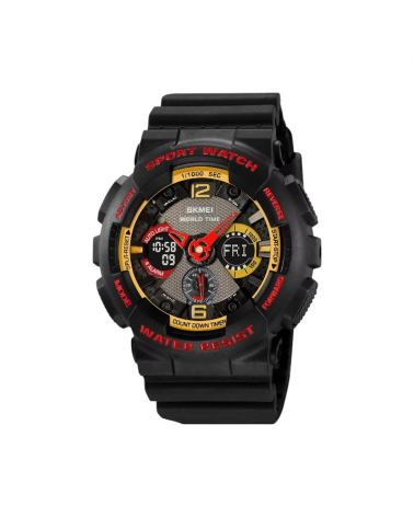 Ψηφιακό/αναλογικό ρολόι χειρός - Skmei - 2118 - Black/Gold/Red