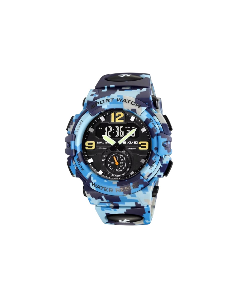 Ψηφιακό/αναλογικό ρολόι χειρός - Skmei - 2341 - Army Blue