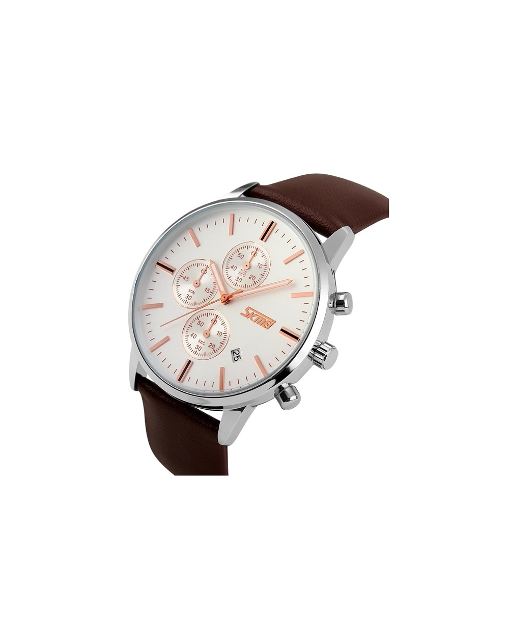 Αναλογικό ρολόι χειρός – Skmei - 9103 - Brown/White