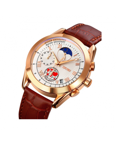 Αναλογικό ρολόι χειρός – Skmei - 9236 - Brown/Gold