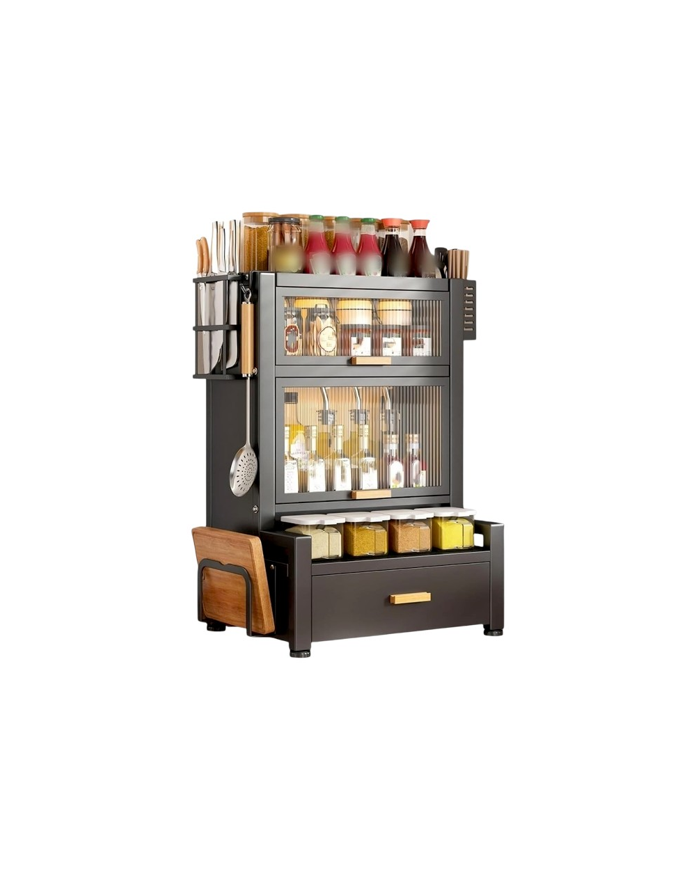 Ντουλάπι οργάνωσης κουζίνας τριώροφο - 11909 - 114036 - Black