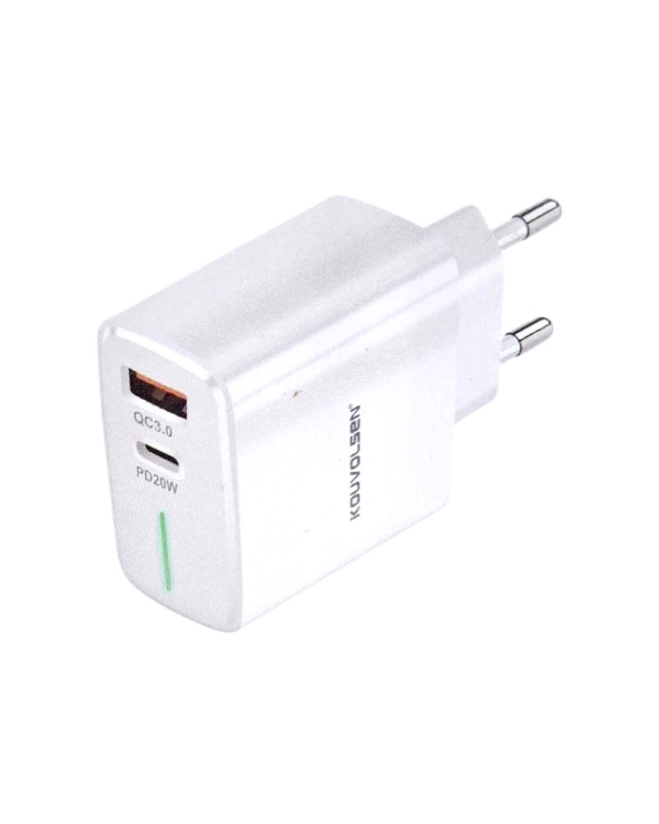 Αντάπτορας φόρτισης Fast Charge με 2 θύρες USB-A & Type-C - 20W - CX143