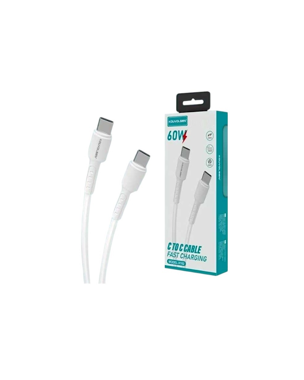 Καλώδιο φόρτισης & data - USB Type-C σε Type-C - Fast Charge - X102 - 1m - 60W