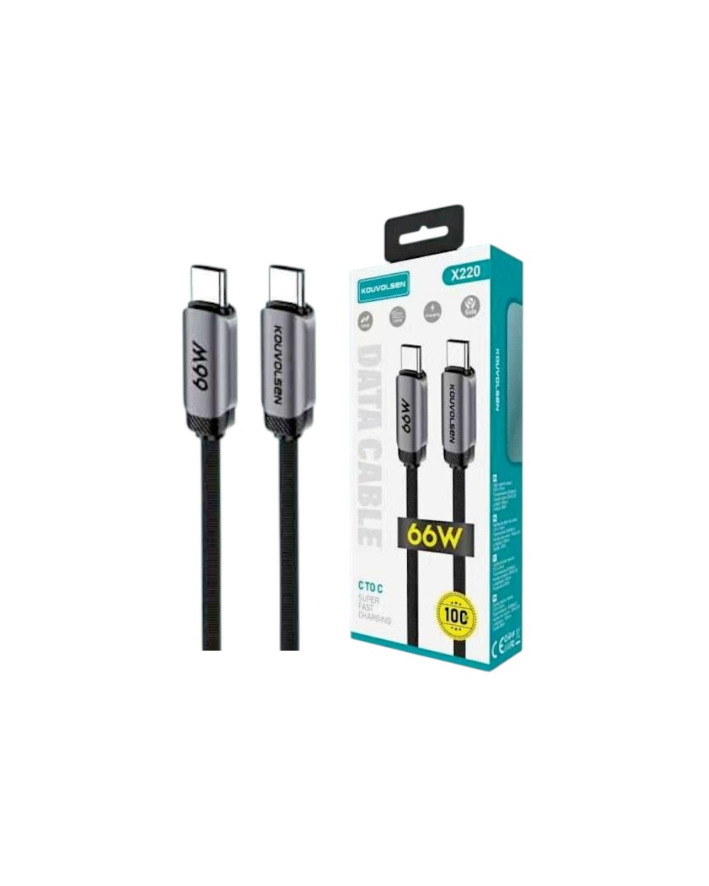 Καλώδιο φόρτισης & data - USB Type-C σε Type-C - Fast Charge - X220 - 66W