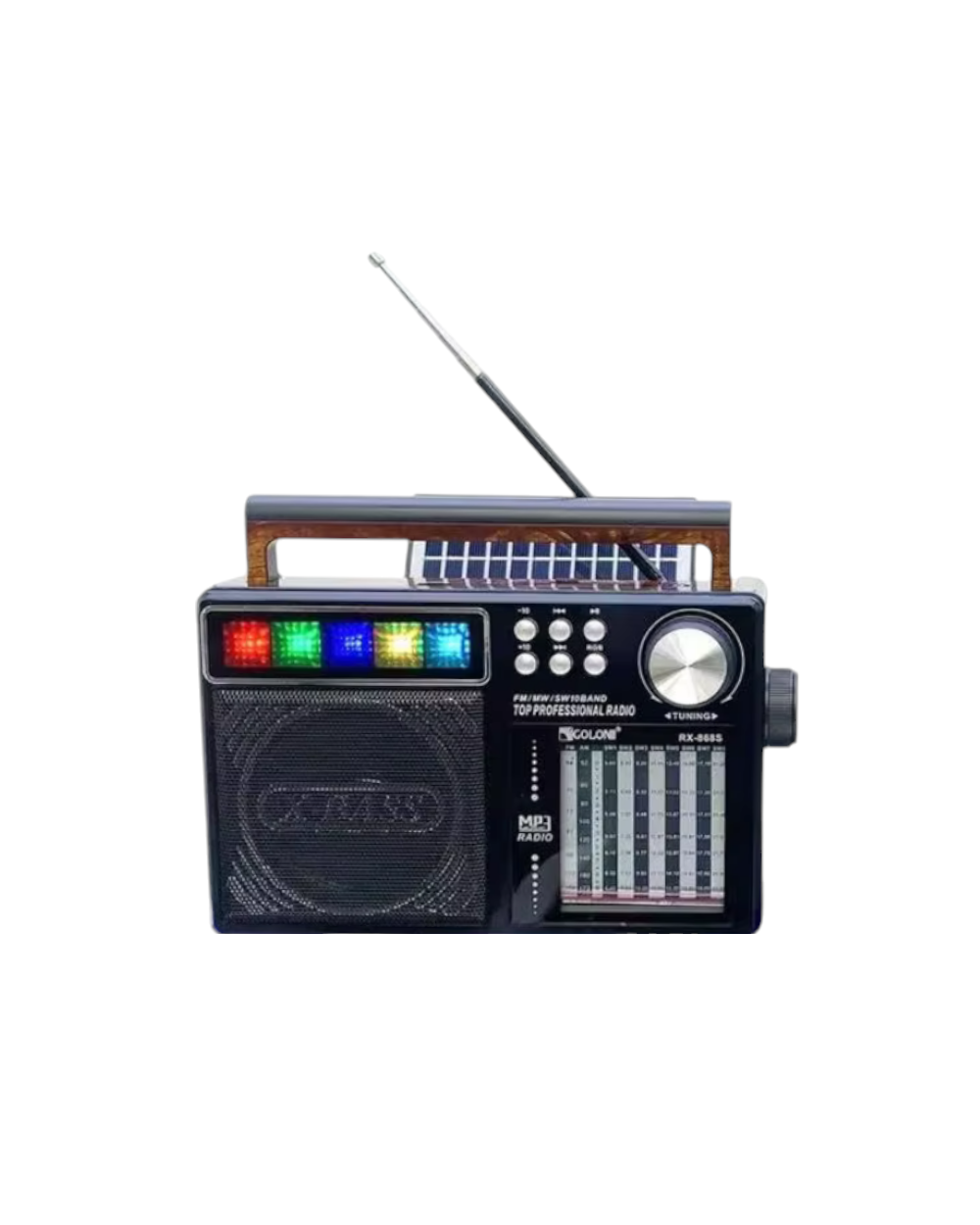 Επαναφορτιζόμενο ραδιόφωνο με ηλιακό πάνελ - RX-868S - 020016 - Black